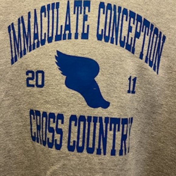 Immaculate Conception HS Cross Country Sweatshirt Men's XL  Our Spirit Co Grey - Picture 2 of 4